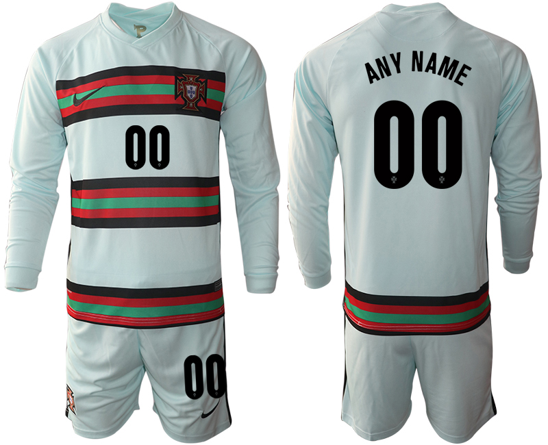 Men 2021 European Cup Portugal away Long sleeve custom soccer jerseys->netherlands(holland) jersey->Soccer Country Jersey